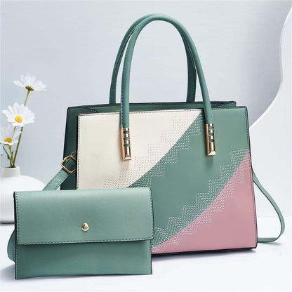 Women'S Fashion Color Block Mother Bag Handbag