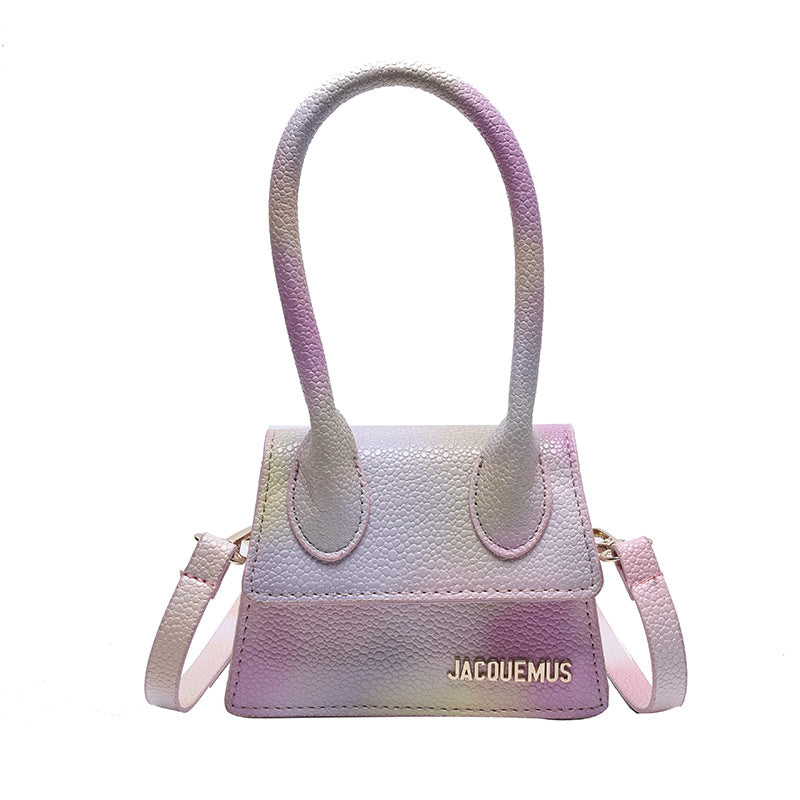 Women Fashion Mini Tie Dye Design Flap PU Handle Crossbody Bag