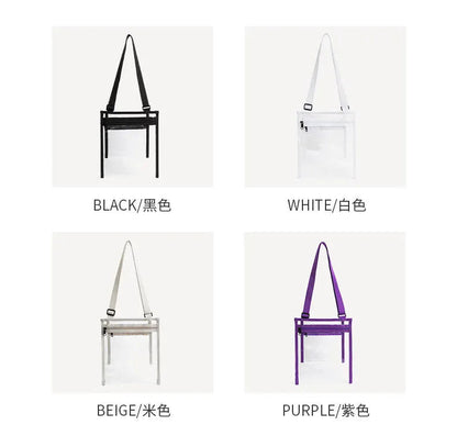 Women Fashion Simple Clear Transparent PVC Adjustable Shoulder Strap Crossbody Bag