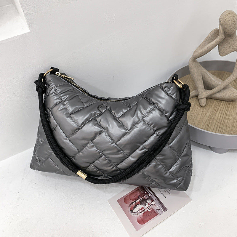 Sac à bandoulière en PU pour femme, décontracté, basique, coutures apparentes, couleur unie, grande capacité 