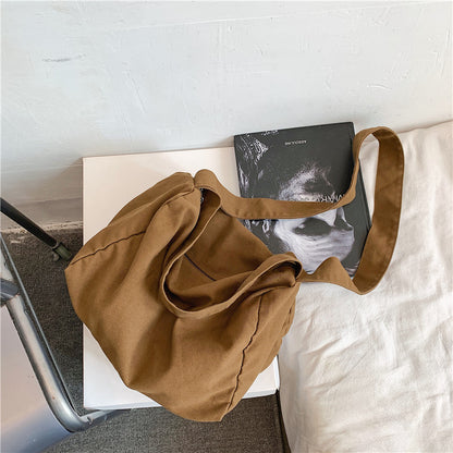 Women Casual Design Solid Color Large Capacity Shoulder Handle Tote Bag