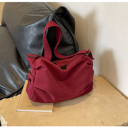 Fashion Solid Color Nylon Crossbody Bag