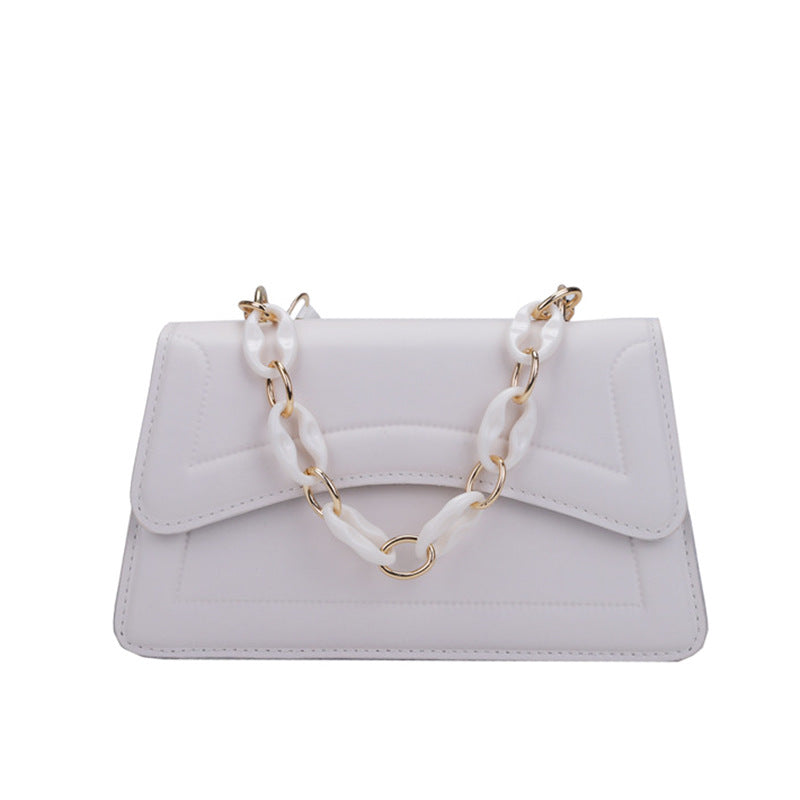 Fashion Solid Color Wide Shoulder Strap Square Shoulder Bag