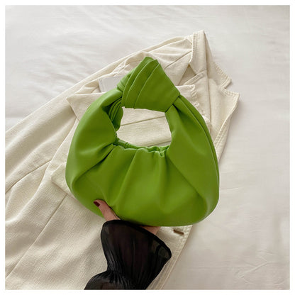 Sac à main plissé simple et tendance pour femme, couleur unie 
