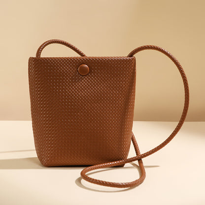 Sac à bandoulière tissé simple et tendance pour femme, couleur unie 