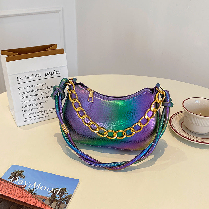 Sac à bandoulière à chaîne multicolore tendance 