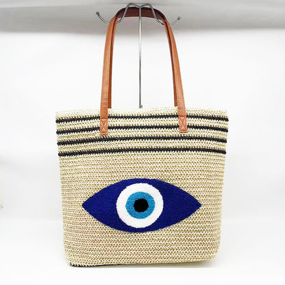 Grand sac fourre-tout tissé bohème décontracté 