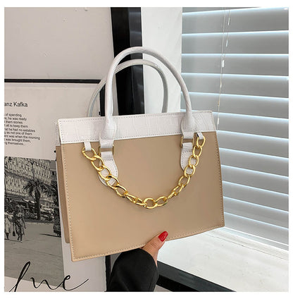 Women Fashion Casual Large Capacity Square Chain Handbag