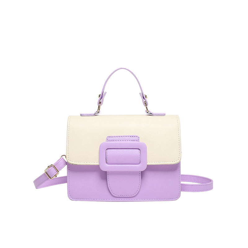 Sac à bandoulière carré à rabat contrasté tendance 