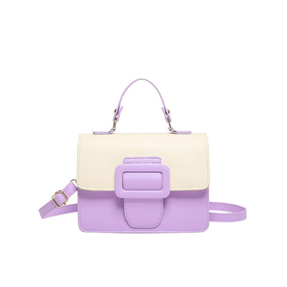 Sac à bandoulière carré à rabat contrasté tendance 