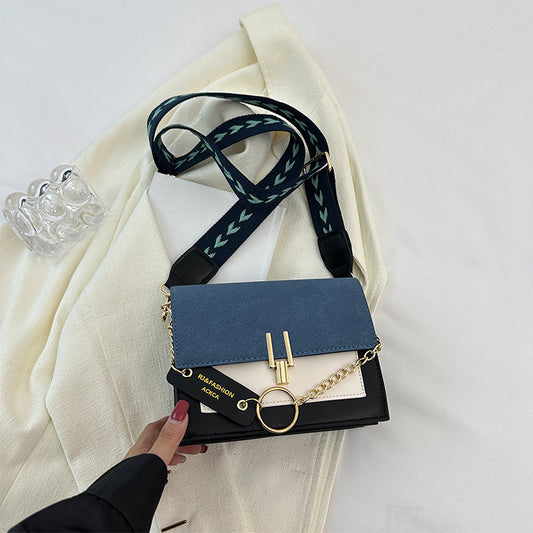 Women Fashion Casual Splicing Small Square Shoulder Bag