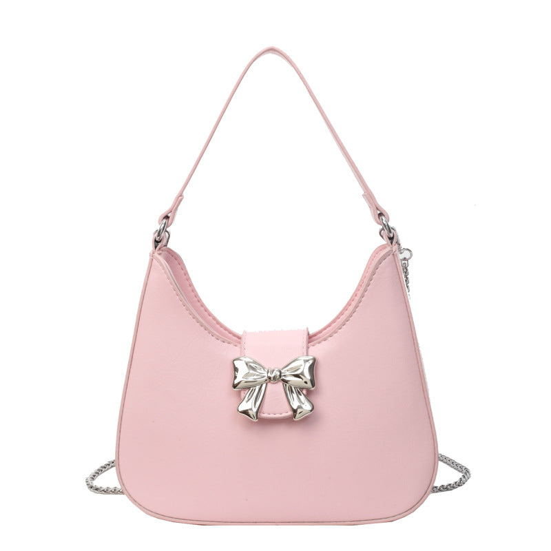 Sac à bandoulière tendance pour femme avec nœud et poignée en chaîne 