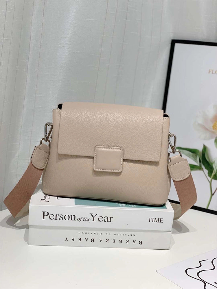 Sac messager en cuir pour femme, petit sac carré simple et décontracté 