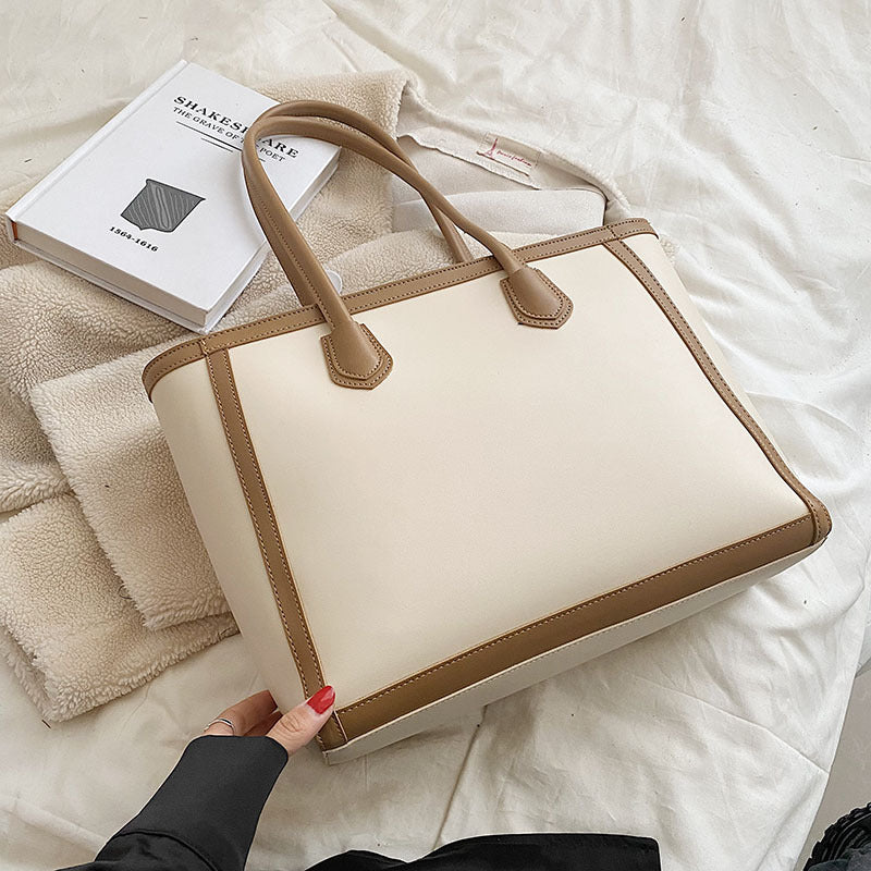 Women Fashion Casual Solid Color Large Capacity Tote Bag