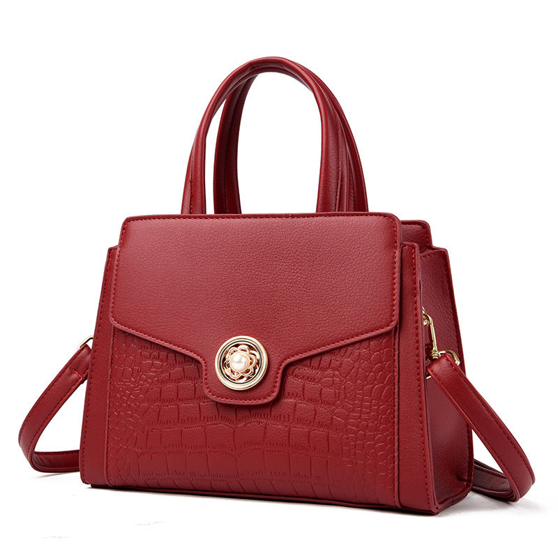 Women Casual Simple Solid Color Large Capacity Handbag