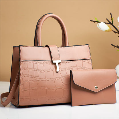 Women'S Fashion Embossed Crocodile Print Handbag Set