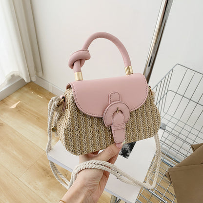 Sac à bandoulière en corde de coton tressée pour femme, tendance été 