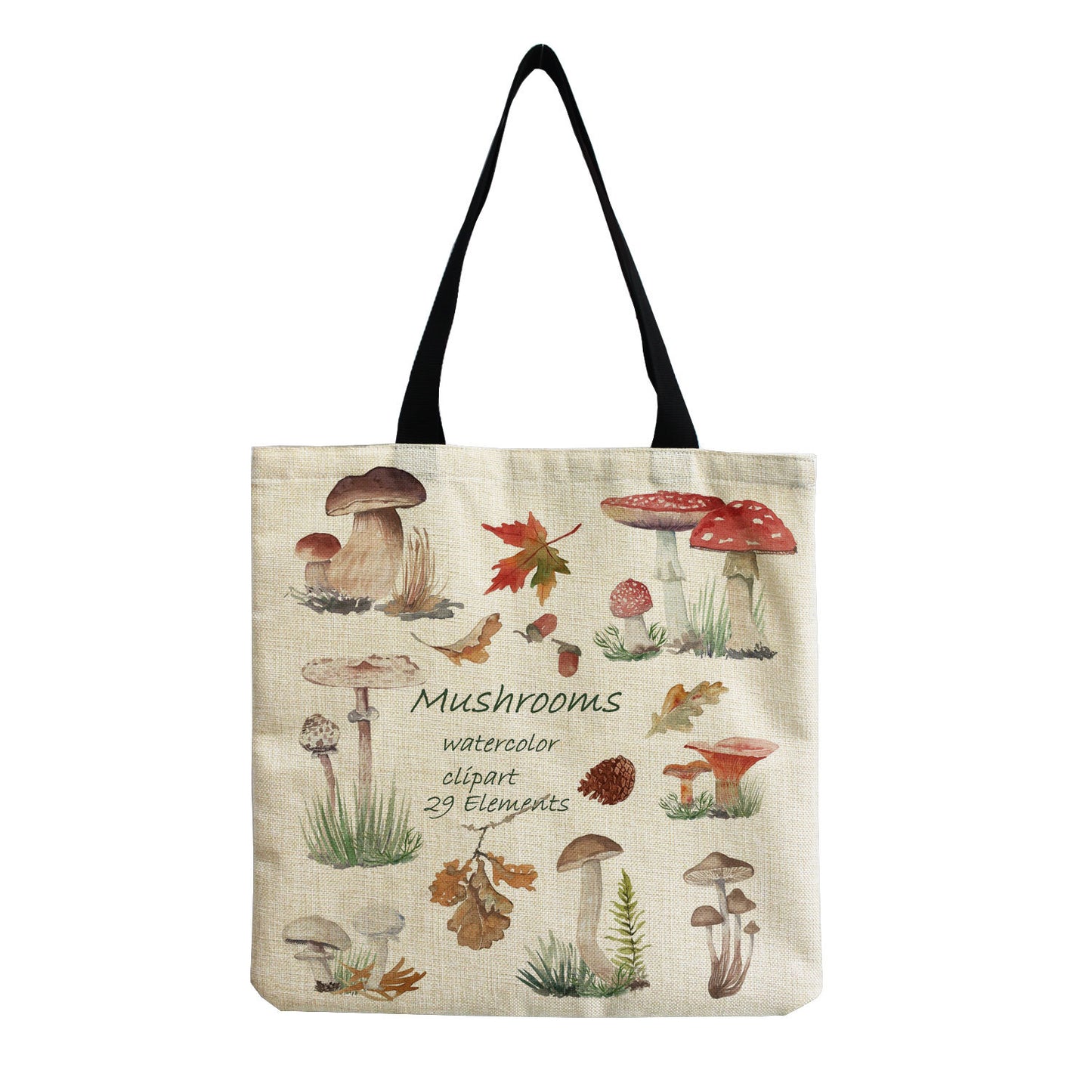 Women'S Creative Large Capacity Portable Mushroom Print Shopping Bag
