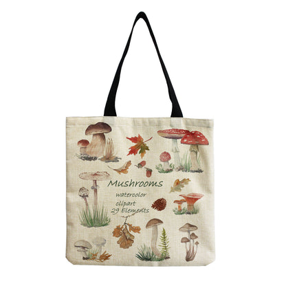 Women'S Creative Large Capacity Portable Mushroom Print Shopping Bag