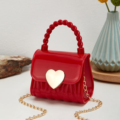 Mini sac messager tendance couleur unie avec cadenas pour femme 