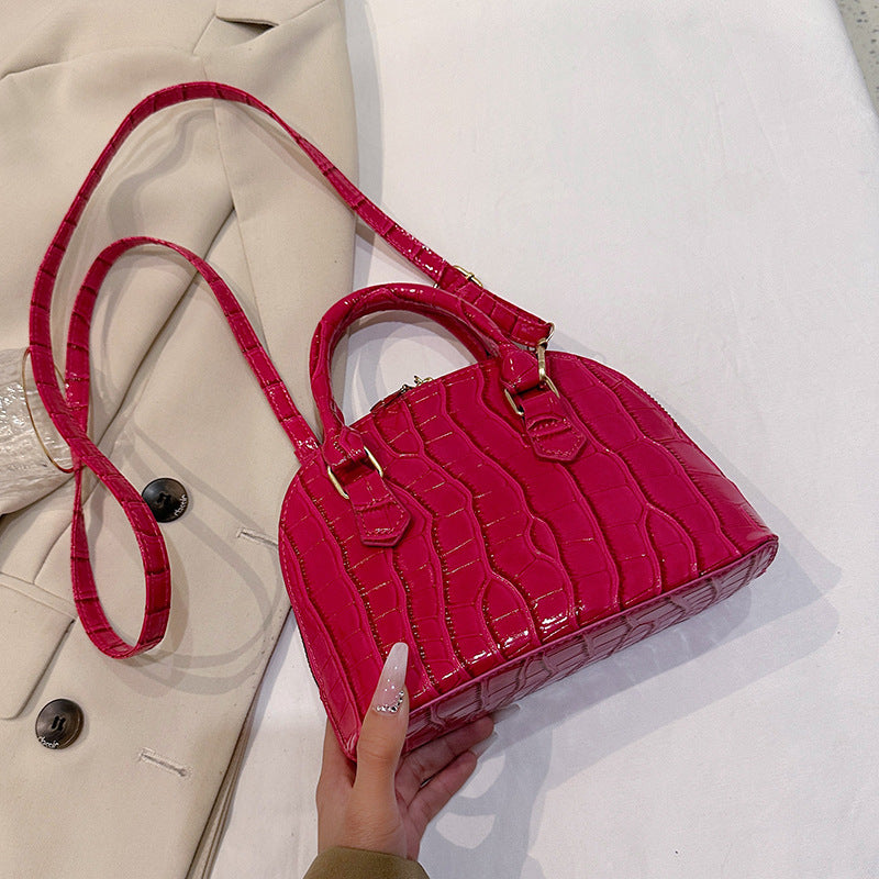 Women Fashionable Simple Zipper Crossbody Shell Bag