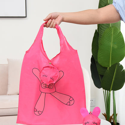 Sac de courses pliable et écologique, sac de rangement réutilisable avec dessin animé 