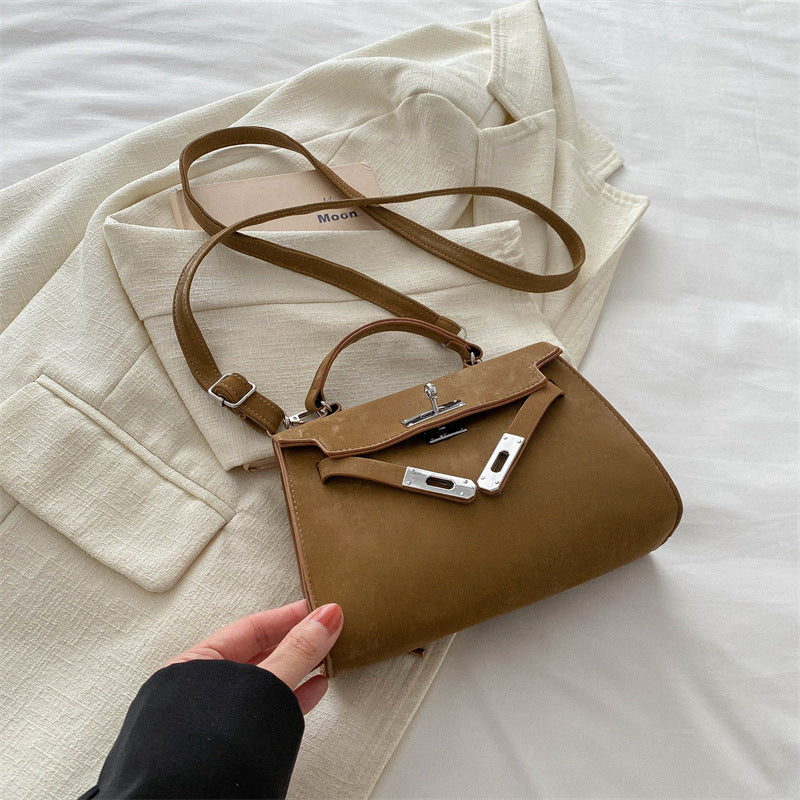 Sac à bandoulière carré en PU pour femme, simple et tendance, avec rabat et fermeture éclair 