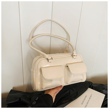 Sac à bandoulière décontracté rétro pour femme avec poches de grande capacité 