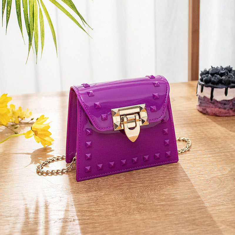 Women Fashion Rivet Chain Messenger Mini Bag