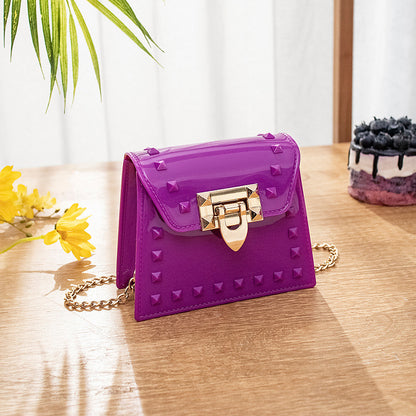 Women Fashion Rivet Chain Messenger Mini Bag