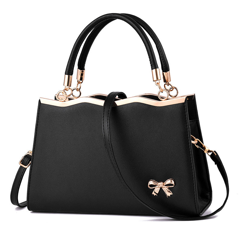 Women'S Fashion Solid Color Bow Large Capacity Handbag