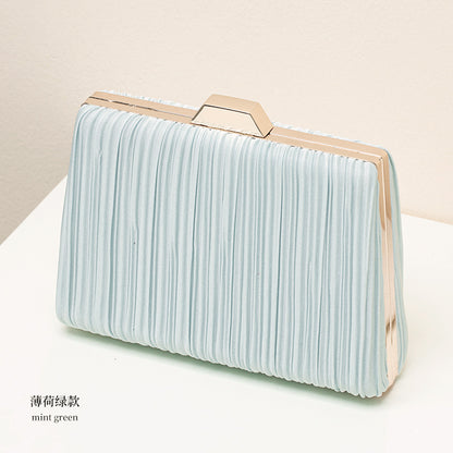Sac de soirée carré plissé à chaîne pour femme 