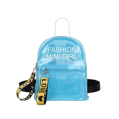 Women Fashion Jelly Letter Clear PVC Backpack
