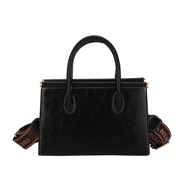 Women Vintage Oily Leather Large-Capacity Handbag