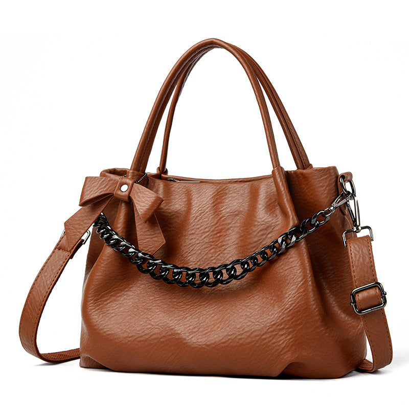 Autumn And Winter Women Casual Solid Color Large Capacity Chain Handbag
