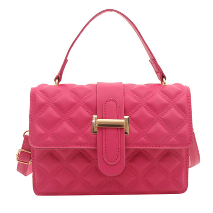 Sac à bandoulière carré simple et tendance de couleur unie 