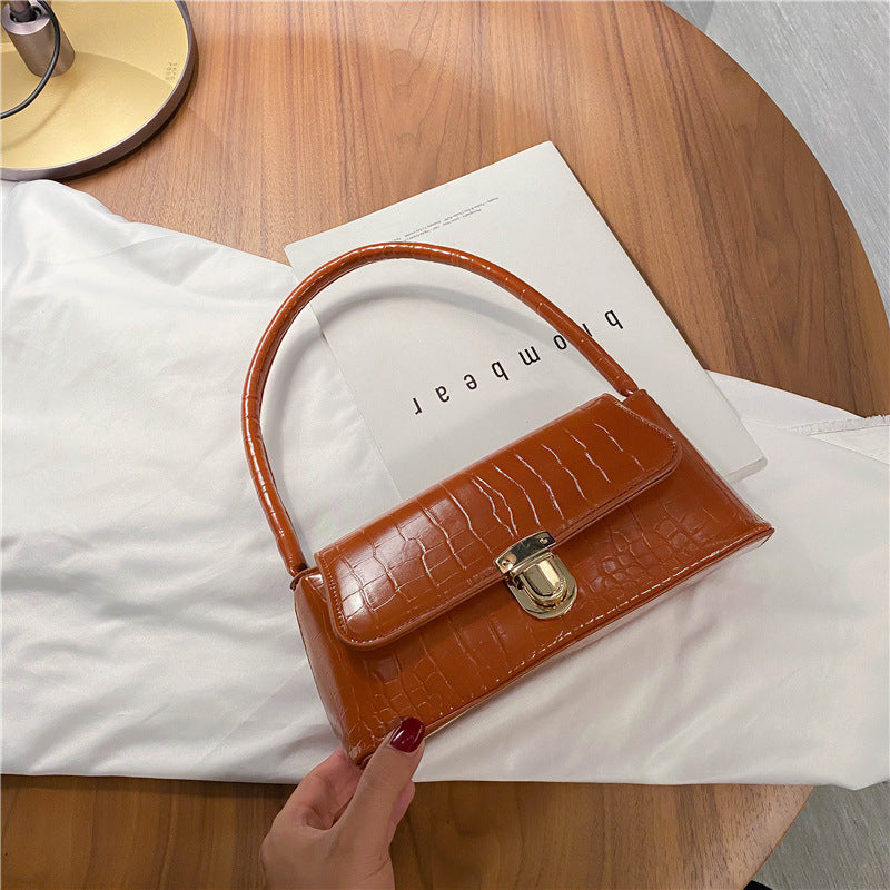 Women Fashion Flap Buckle Design PU Underarm Bag