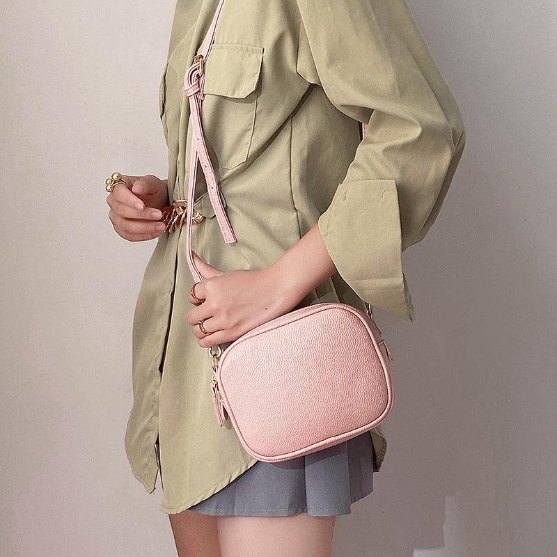 Women Fashion Casual Solid Color Pu Square Crossbody Bag