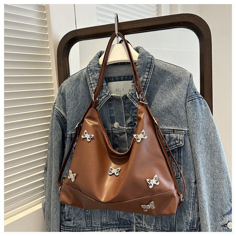 Women Fashionable Large-Appearance Butterfly PU Tote Bag