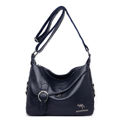 Sac à bandoulière en cuir PU souple vintage simple pour femme 