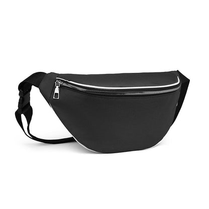 Women Casual Solid Color Zipper Crossbody Chest Bag