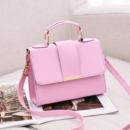 Women Basic Flap Design Solid Color PU Shoulder Bag