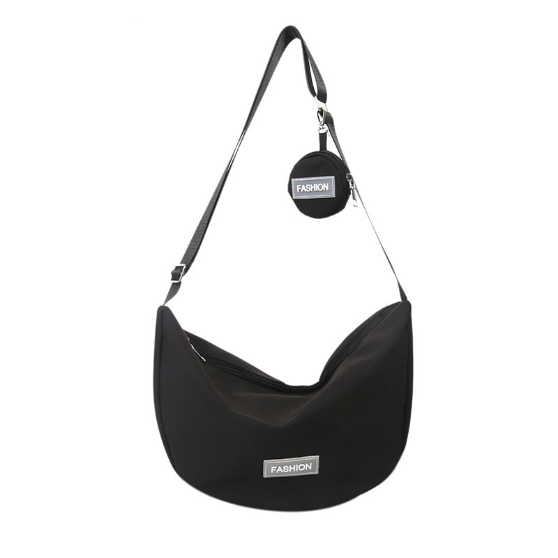 Sac à bandoulière en tissu Oxford à fermeture éclair pour femme, style décontracté et tendance, grande capacité 