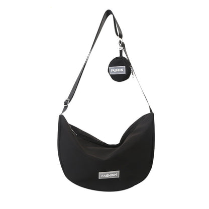 Sac à bandoulière en tissu Oxford à fermeture éclair pour femme, style décontracté et tendance, grande capacité 