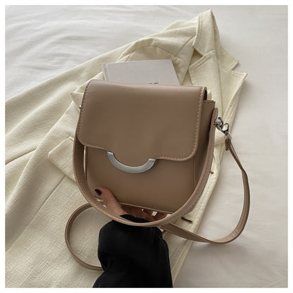 Sac à bandoulière carré polyvalent de couleur unie pour femme 