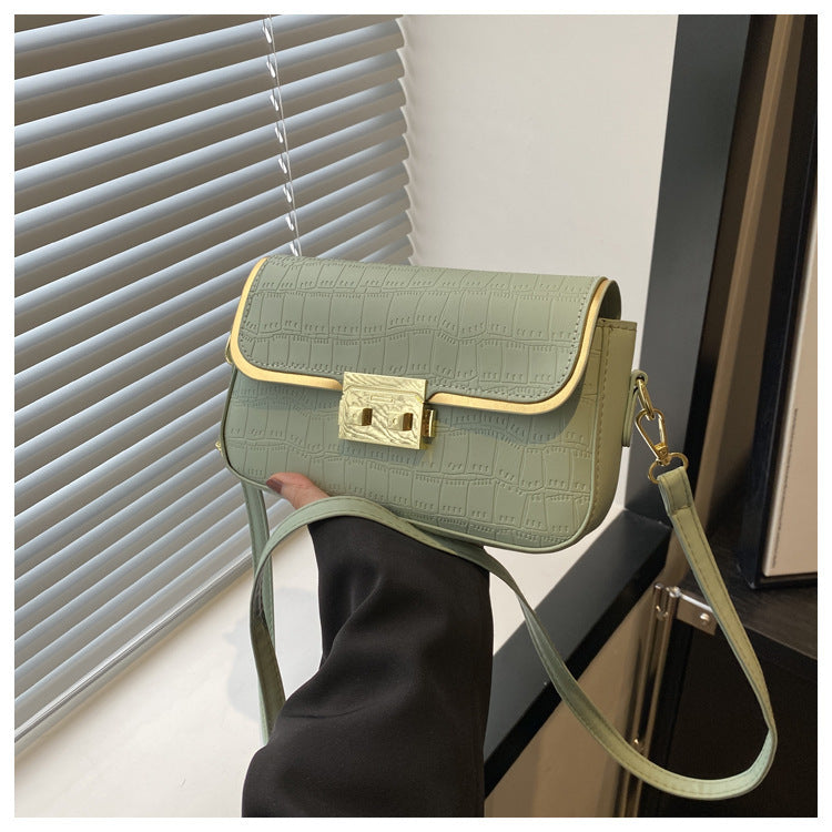 Stylish Stone Pattern Solid Color Shoulder Bag
