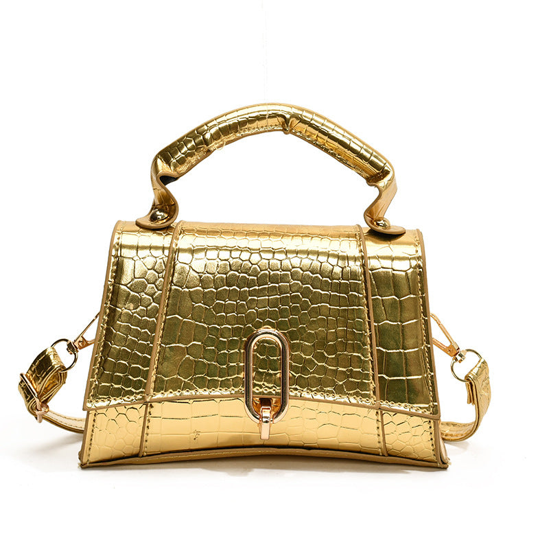 Fashion Solid Color Stone Pattern Shoulder Bag