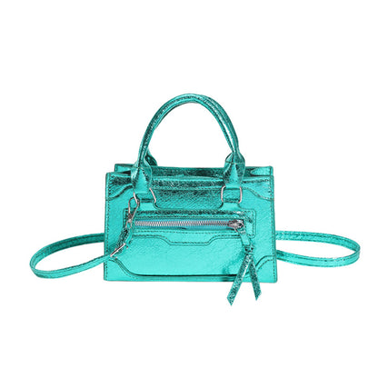 Women Fashionable Simple Solid Color Zipper Square Crossbody Bag