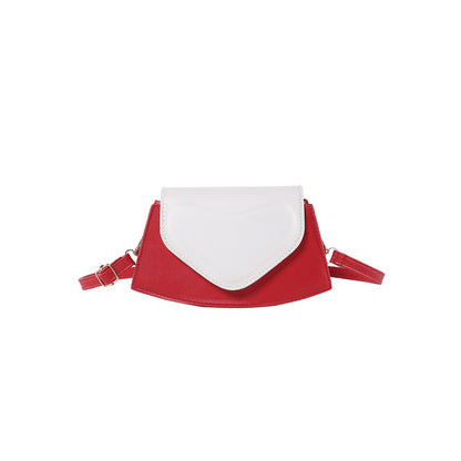 Sac à bandoulière irrégulier en forme de cœur à contraste de couleurs simple