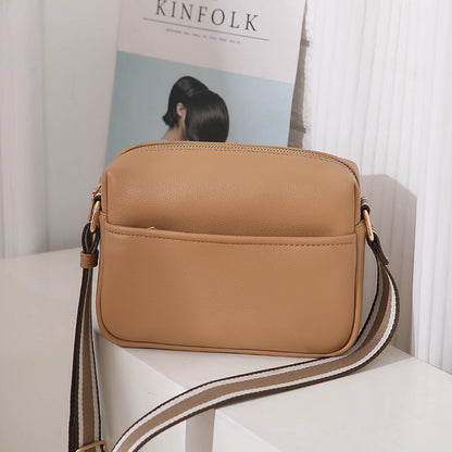 Women Fashion Casual Solid Color Pu Square Crossbody Bag